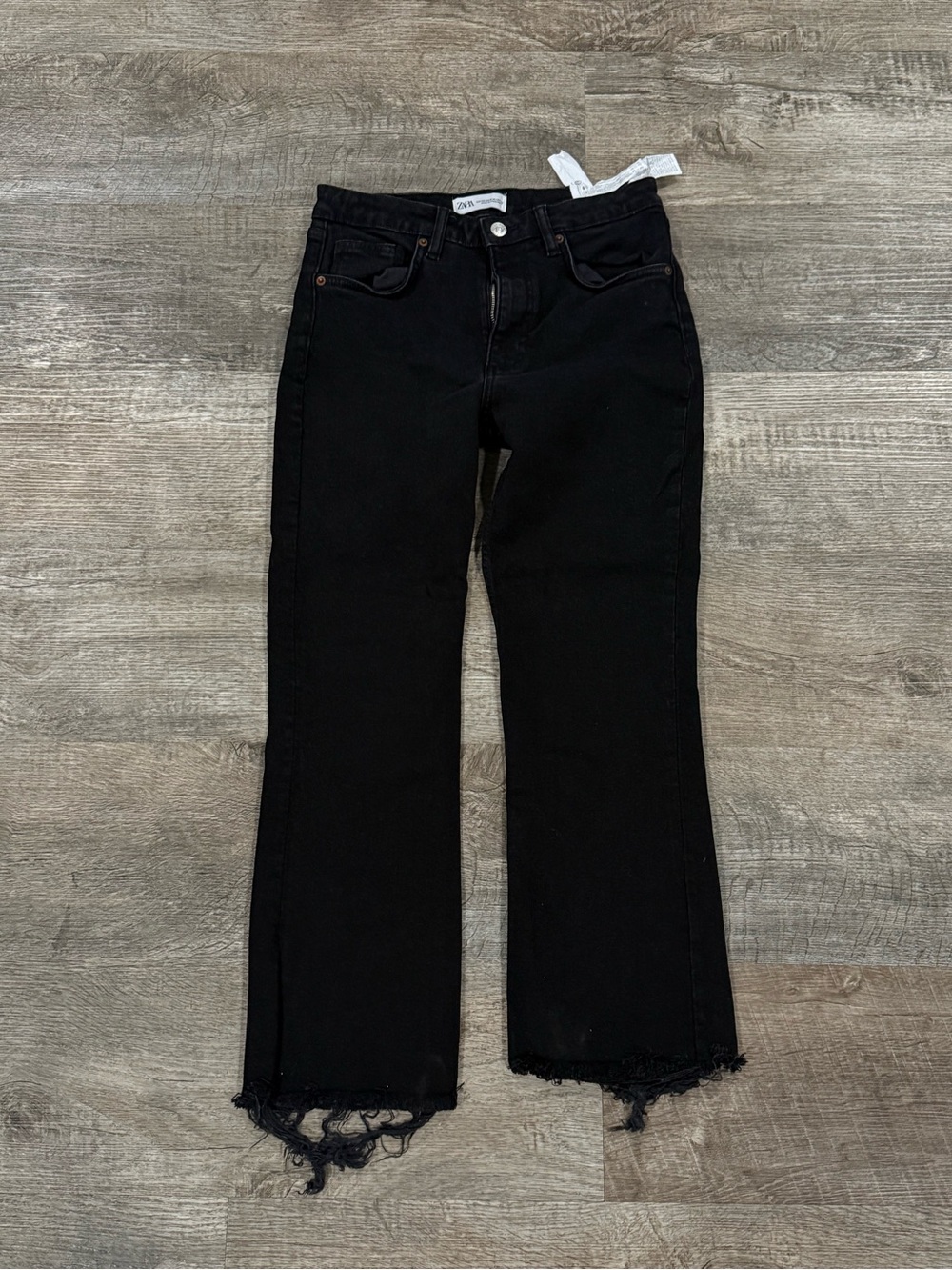 Zara Black Wide-Leg Flare Jeans